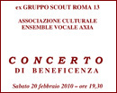 Roma, concerto di beneficenza del 20 febbraio